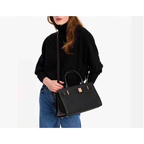 KATE SPADE NY Deco leather medium satchel crossbody bag - BLACK - Picture 14 of 14